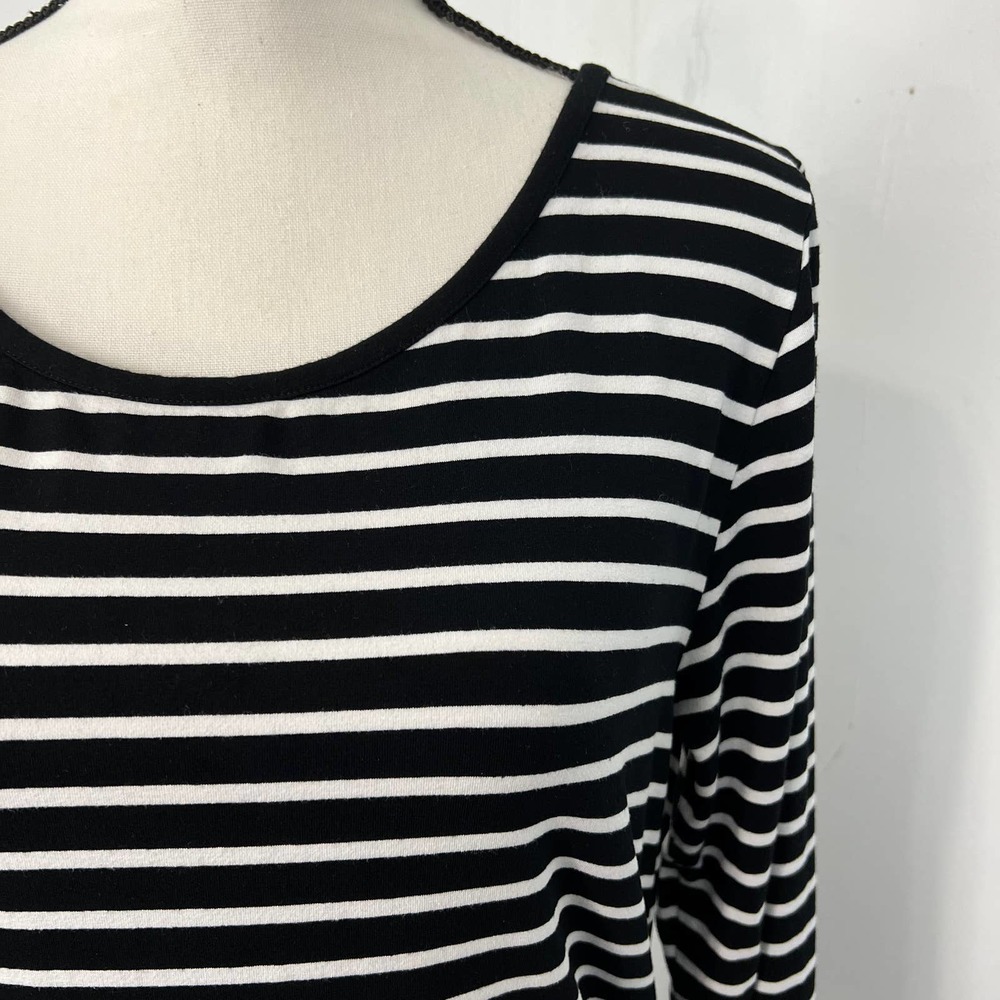 Isabella Oliver Black White Stripe Maternity Dress Size 4 U.S. Sz 10 Long Sleeve - Picture 3 of 5